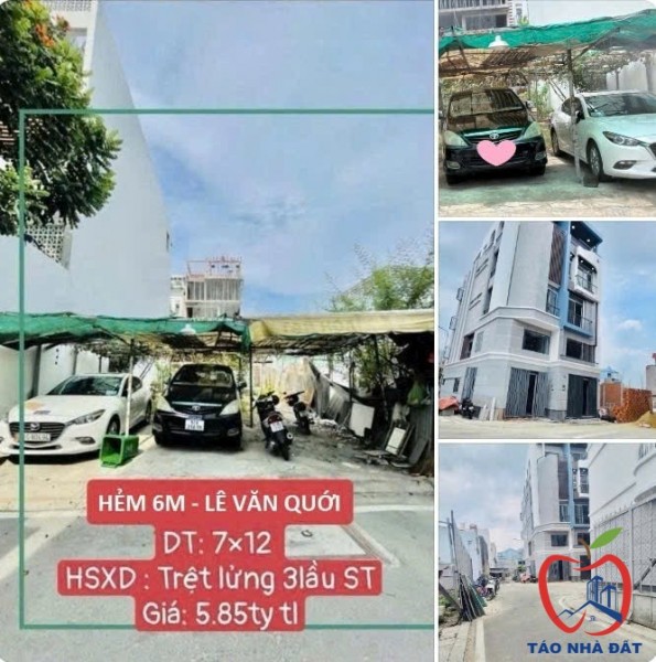 BÁN ĐẤT THỔ CƯ 143M² (7x12) HẺM XE TẢI LÊ VĂN QUỚI, HƯƠNG LỘ 2, NGÃ TƯ BỐN XÃ CHỈ HƠN 5 TỶ